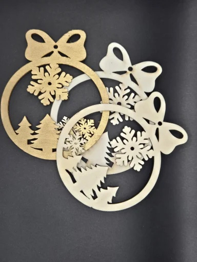 3x 100mm Laser cut Christmas Tree Ornaments 